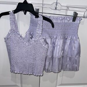 Katie J NYC Lilac Smocked Top